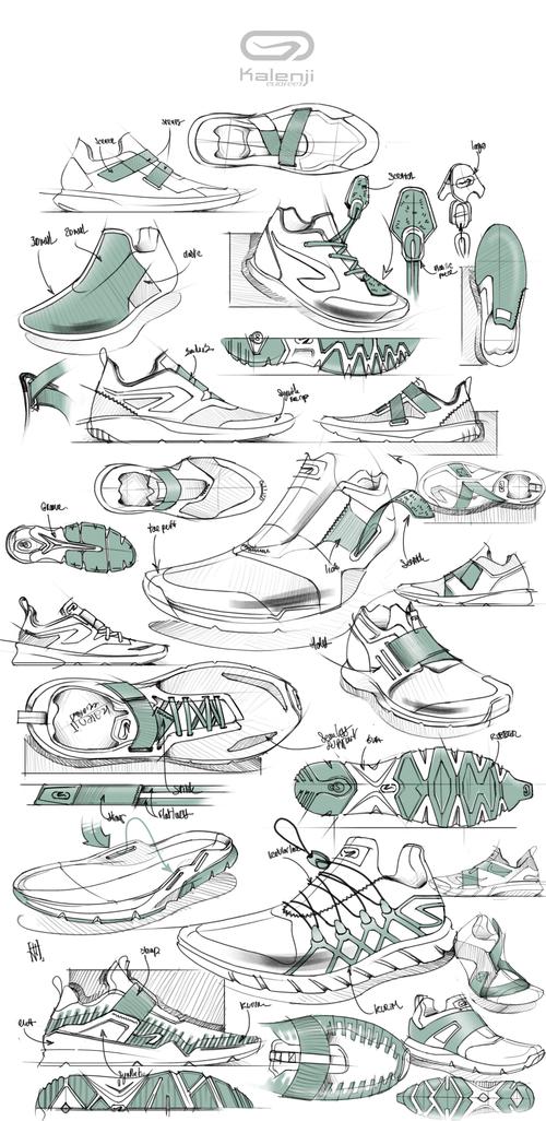 千姿百态的鞋类造型手绘图片